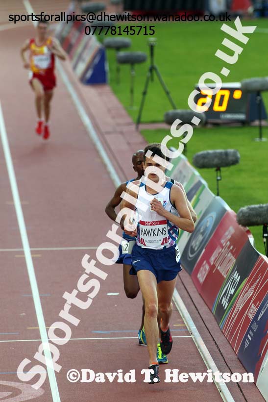 Callum Hawkins (Scotland) in the mens 10000 metres at the Commonwealth Games, Glasgow. Photo: David T. Hewitson/Sports for All Pics